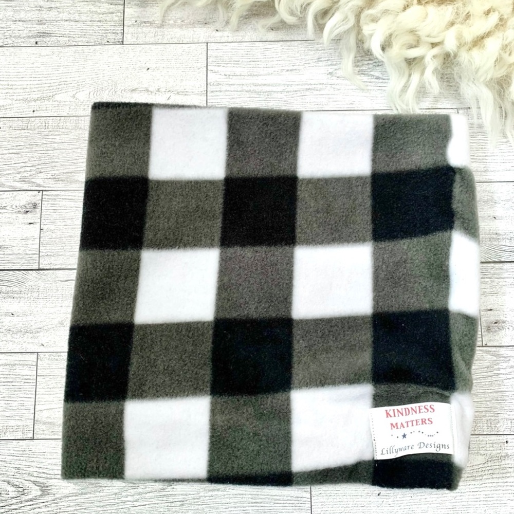 Buffalo Check Fleece Neck Warmer Gaiter
